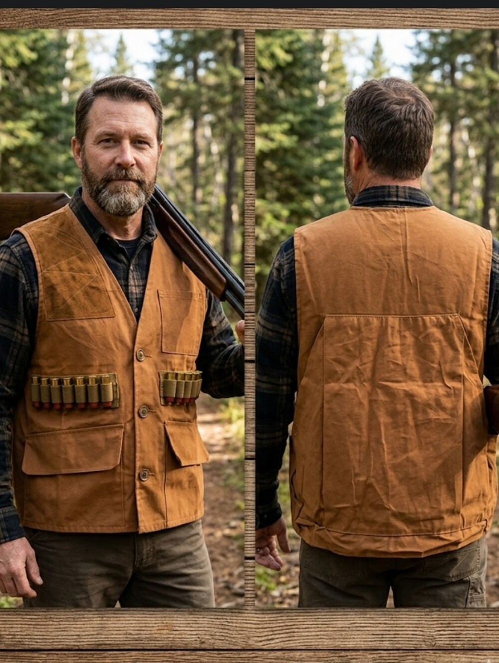 New vtg hunting Vest L Seaway manilla brown deadstock